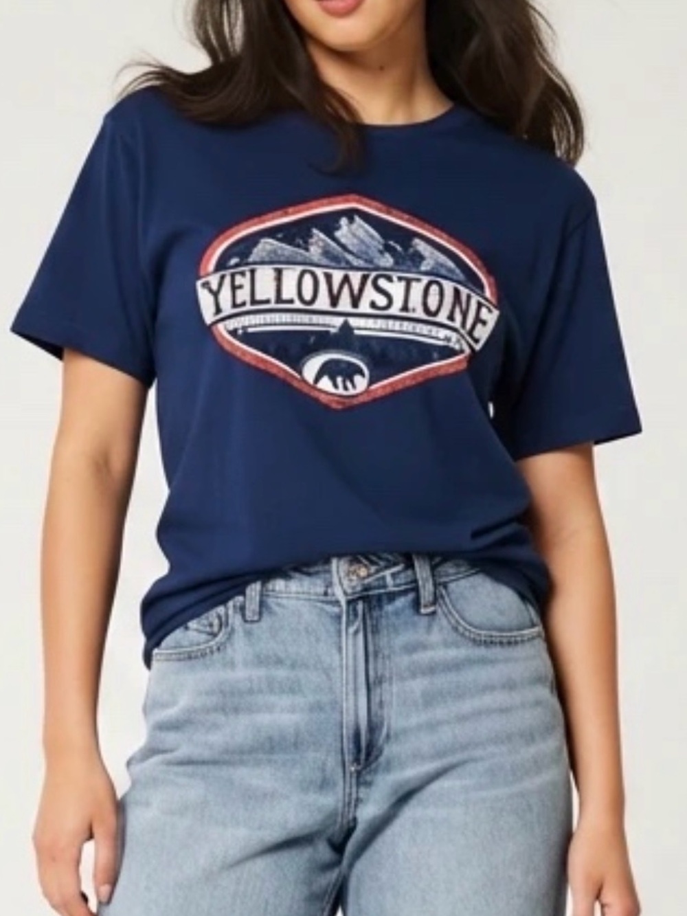 Prairie Mountain Yellowstone National Park Navy Blue T-Shirt